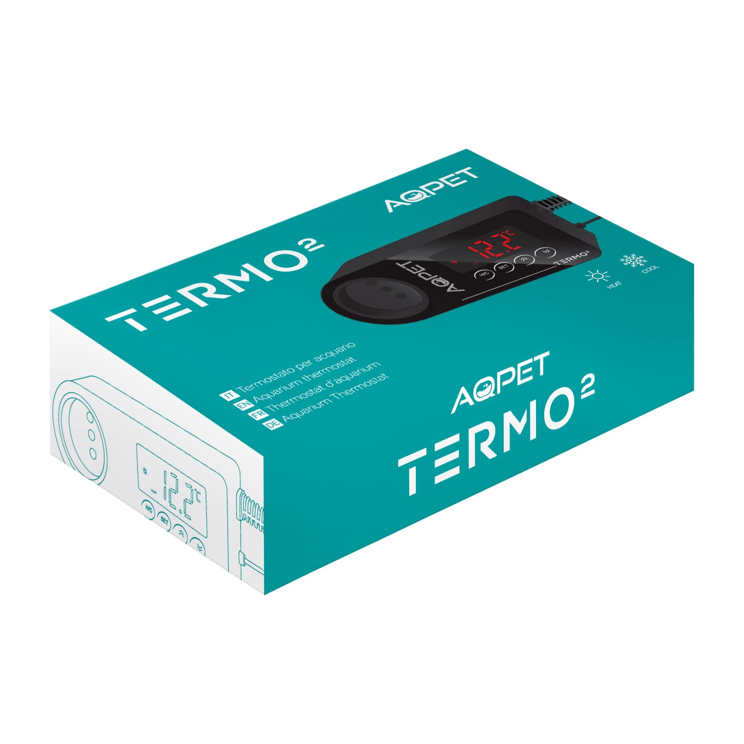 AQPET Termo2 Termostato per Acquari Caldo Freddo, Nero