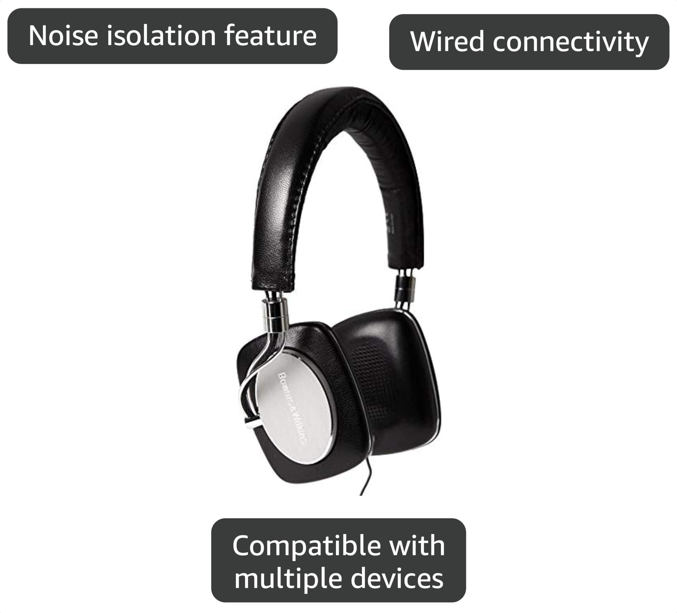 Bowers & Wilkins (B&W) P5 有線ヘッドホン Amazon.com: B&W P5 Mobile Headphones - Black : Electronics