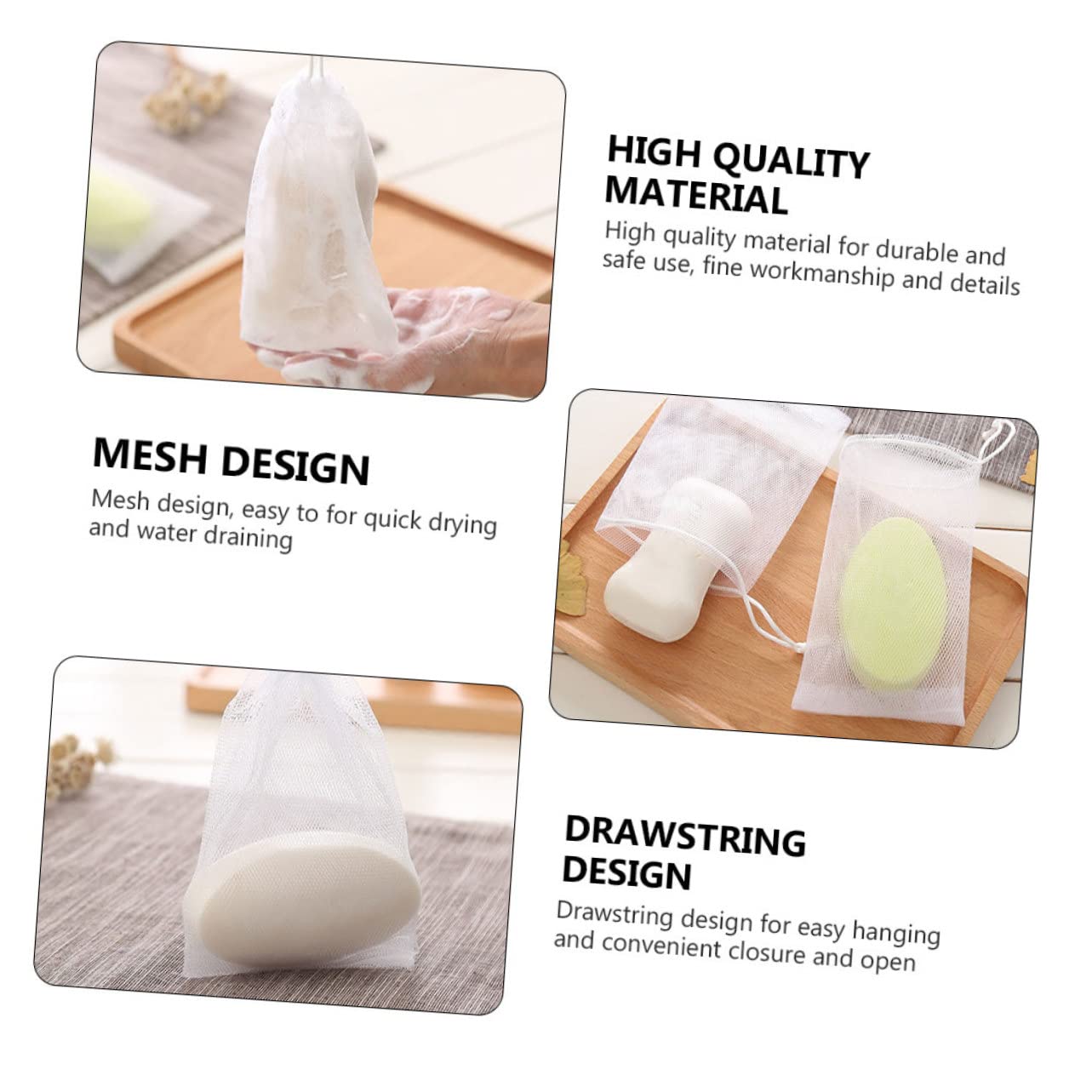 100pcs Double Foaming Soap Net for Handmade Cleansing Mesh Pouch for Shower and Facial Washing Easy to and Use for Soap Bubbles and Fragrance Release