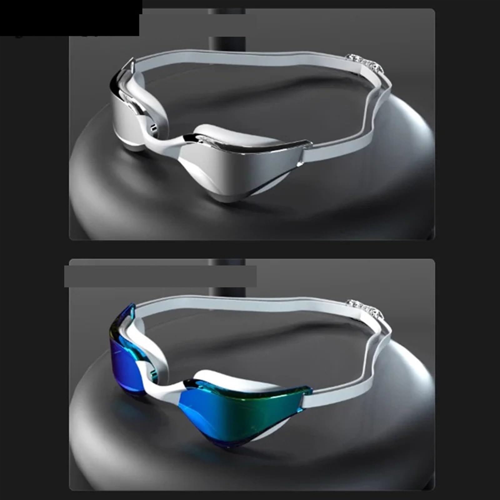 Occhialini da Nuoto for Adulti Impermeabili e antiappannamento ad Alta Definizione, occhialini da Nuoto elettrolitici Professionali e Confortevoli per Uomo Donna(White Blue)