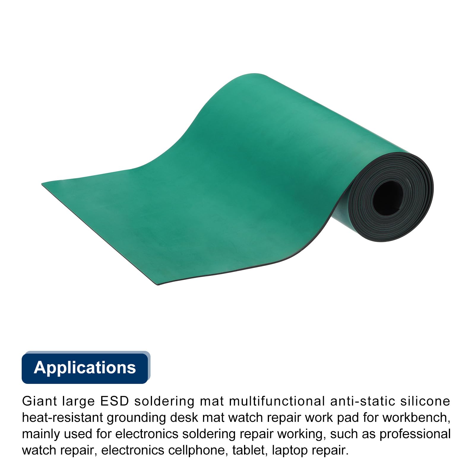 QUARKZMAN 600x30cm Tapete de Soldadura de Silicona ESD Extra Grande de Alta Temperatura y Antiestático para Banco de Trabajo de Reparación Electrónica 1.6mm
