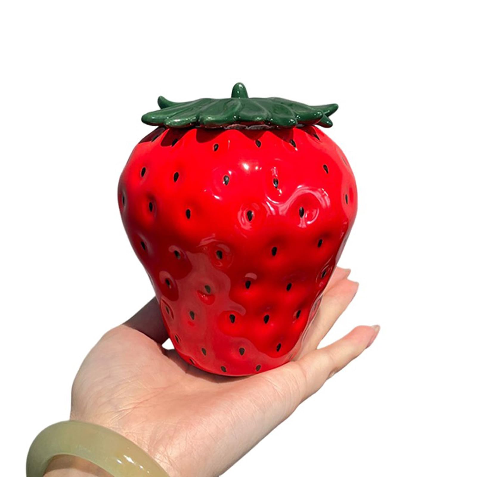 JFGCTYHXY Pet urns, Ceramic Cremation Urn for Ashes Keepsake Memorial Sharing Strawberry Multicolor(Red)