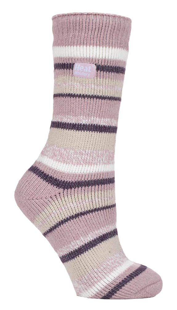 Heat Holders Women's Cabin Fever Multi Twist Stripe - Thermal Socks For Winter | Outdoor & Indoor Socks | Cuddly & Fluffy | Gifts For (4-8 Uk, )