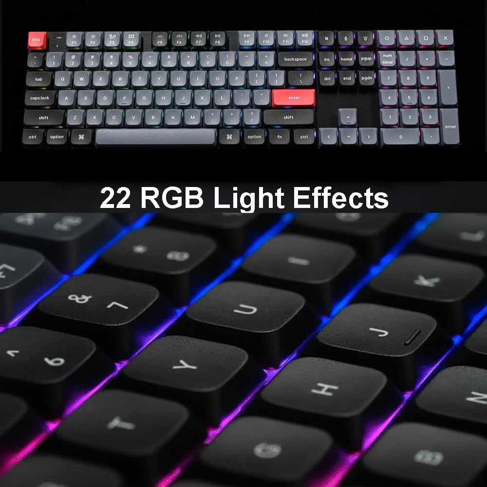 Side profile comparison of Keychron K5 Pro with conventional and low-profile skifter