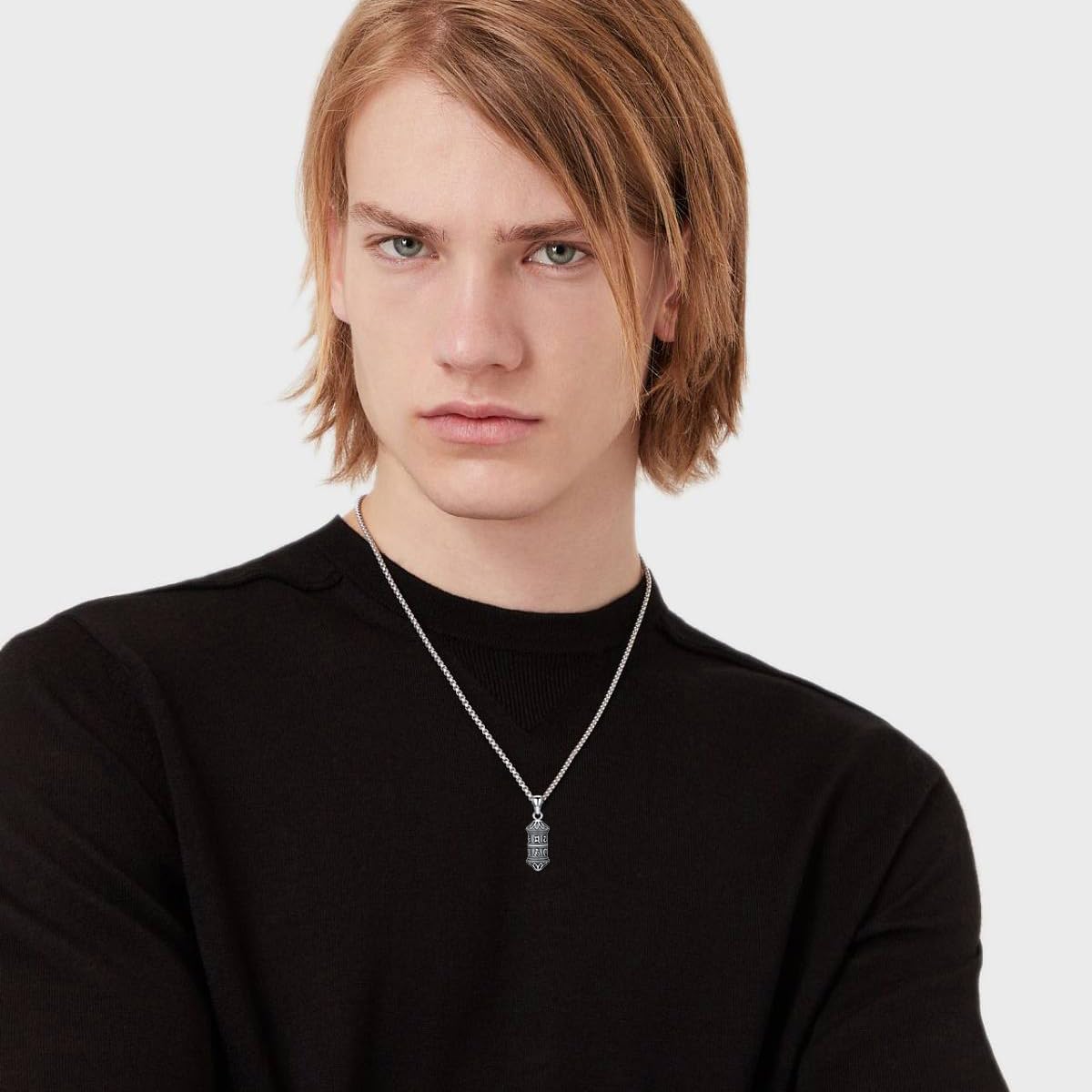 Tibetan Buddhist Meditation Urn Necklace 925 Sterling Silver Men’s Buddhist Pendant Memorial Cremation Jewelry Cylinder Container for Ash - Image 2