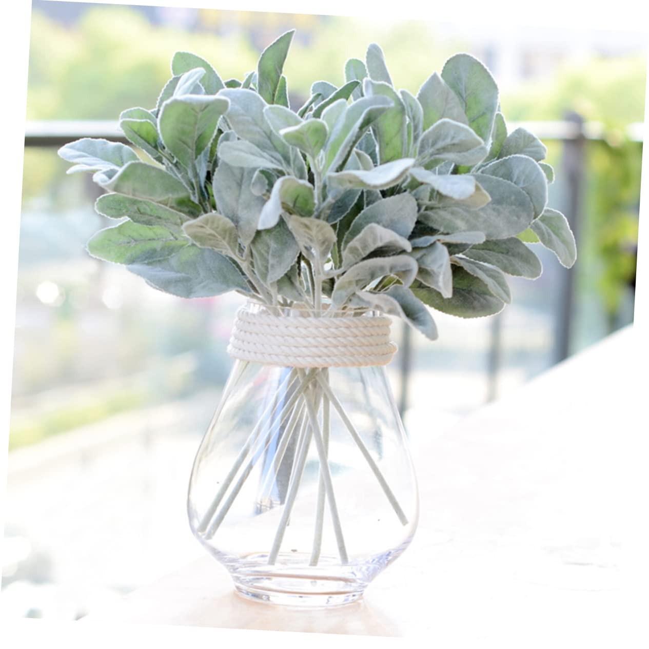 ABOOFAN 3 Set Di Foglie Artificiali Floccate Realistiche Verde Decorativo Per Decorazioni Per Feste in Casa Simulazione Realistica 5 Pezzi*3