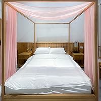 Vista 20 de Linentalks Cortinas de cama negras para cama individual, bufanda de cama transparente de lujo, cortinas de cama con cenefa, cortinas de cama