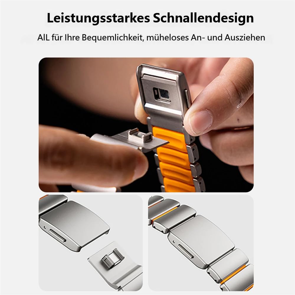 Bracelet magnétique en titane pour Google Pixel Watch 4/3 (45 mm), doublure en silicone hybride et titane, bracelet en métal léger, réglable, pour les occasions sportives et formelles