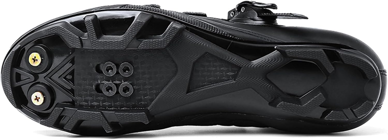 JiuQing Mountain Bike Shoes Men Compatible with 2-Bolts SPD Cleats Outdoor MTB Cycling Shoes