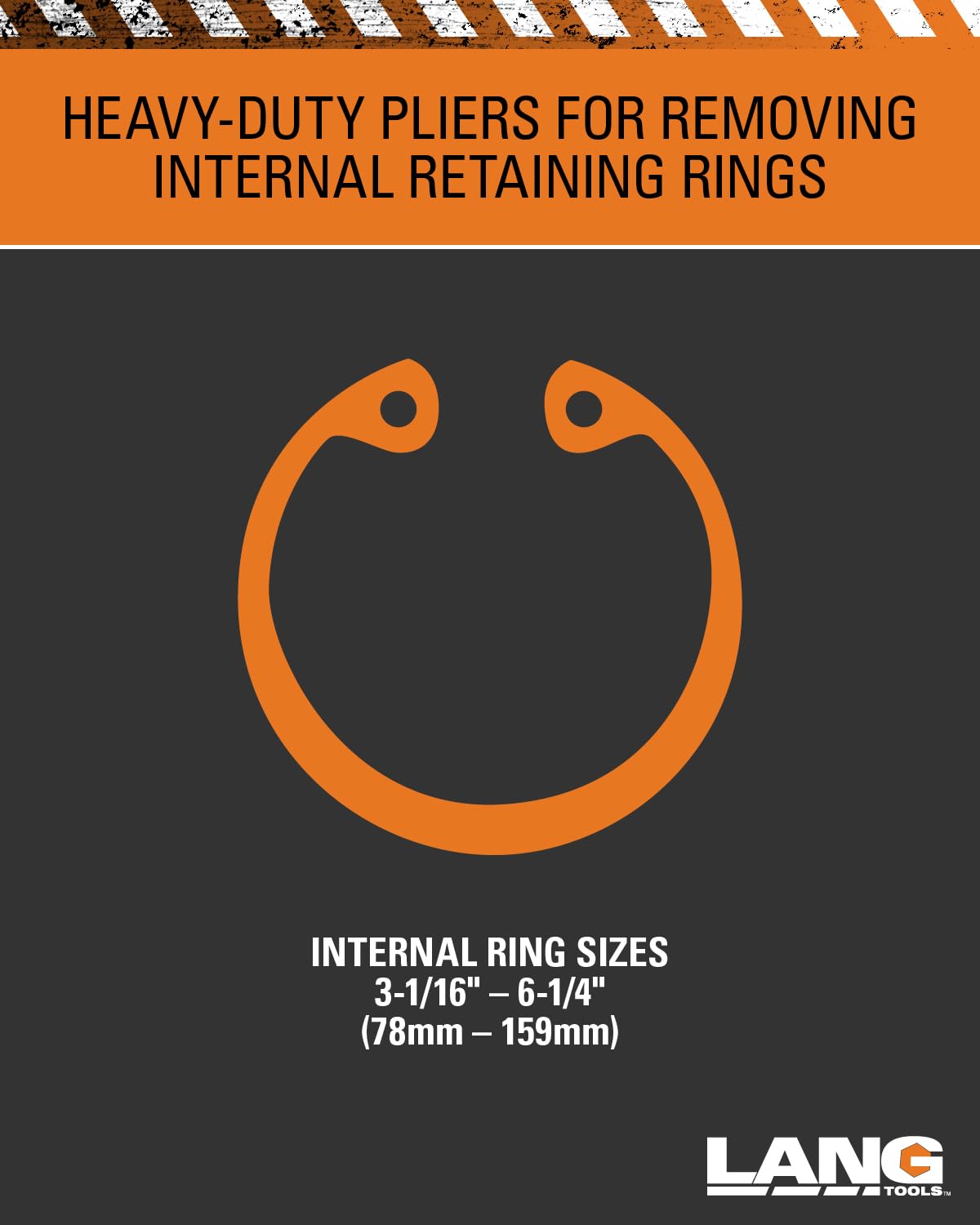 Lang Tools 1485 - Alicates de anillo de retención interno de alta resistencia