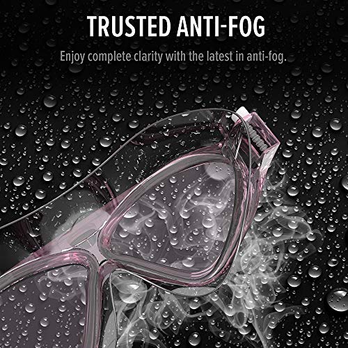 Outdoormaster Swim Mask - Wide View One-Piece Swimming Goggles Super Leakproof Design, 100% Uv Protection, Anti-Fog Coating & Free Protective Case Men, Women & Youth Pink #TOP5