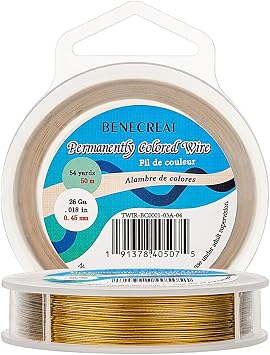 BENECREAT 165-Feet 7-Strand Goldenrod Bead String Wire, 0.017inch /0.46mm Nylon Coated Stainless Steel Wire for Necklace Bracelet Beading Craft Work