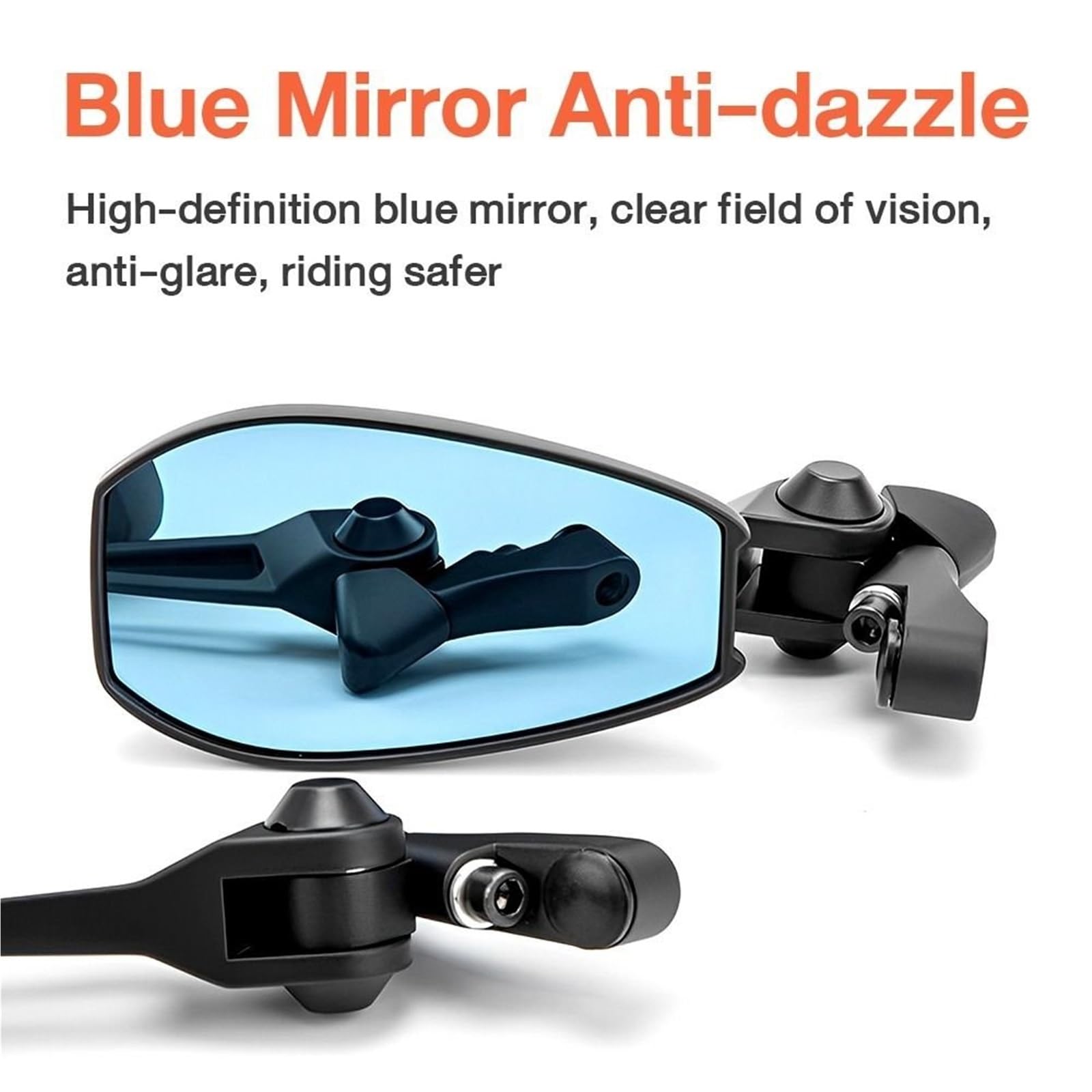 Specchietti Manubrio Moto Specchietto Laterale Universale In Lega Alluminio Specchietto Retrovisore HD Non Graduato Lente Pulita Regolabile Specchietto Retrovisore | Blue
