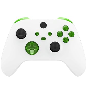 eXtremeRate Replacement Buttons for Xbox Series X & S Controller, Clear Green Custom Accessories Repair Bumpers Trigers Dpad ABXY Start Back Sync Share Keys Parts for Xbox Core Wireless Controller