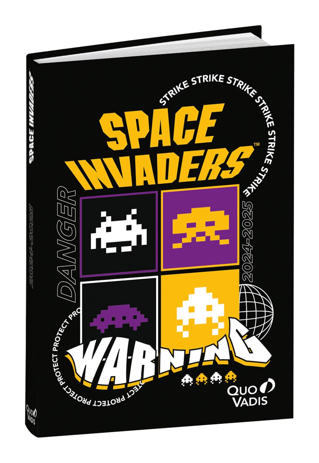 Agenda Scolaire Quo Vadis 2025-2026 - Journalier Space Invaders, 12x17 Cm, Multilingue, Août à Juillet - 12