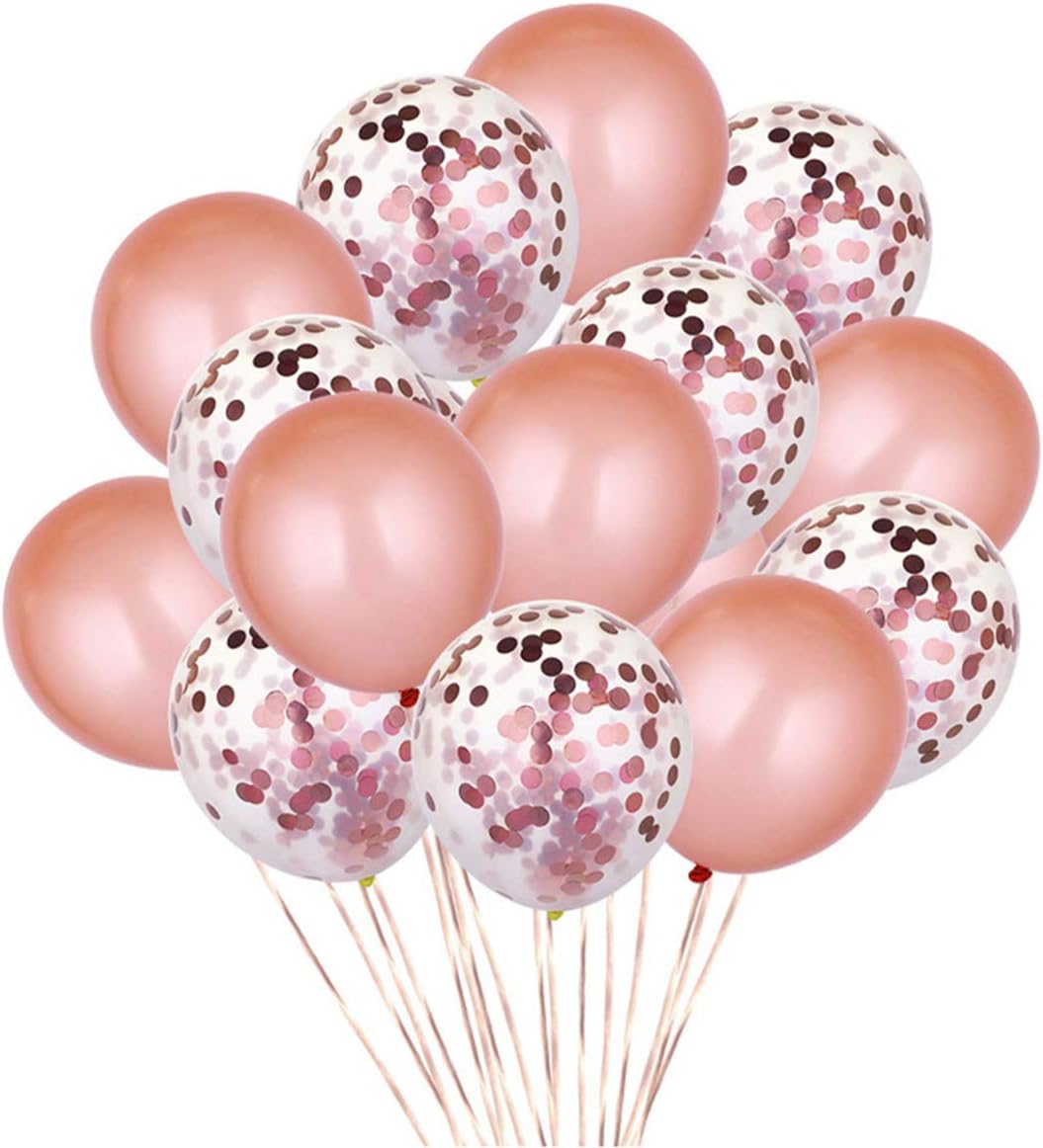 Josopa バルーン 吹雪入れ風船 結婚式 誕生日 パーティー 25点セット おしゃれ ピンクゴールド フォトプロップス 記念日 告白 お祝い バレンタイン サプライズ 応援 装飾 安い 現品 プロポーズ