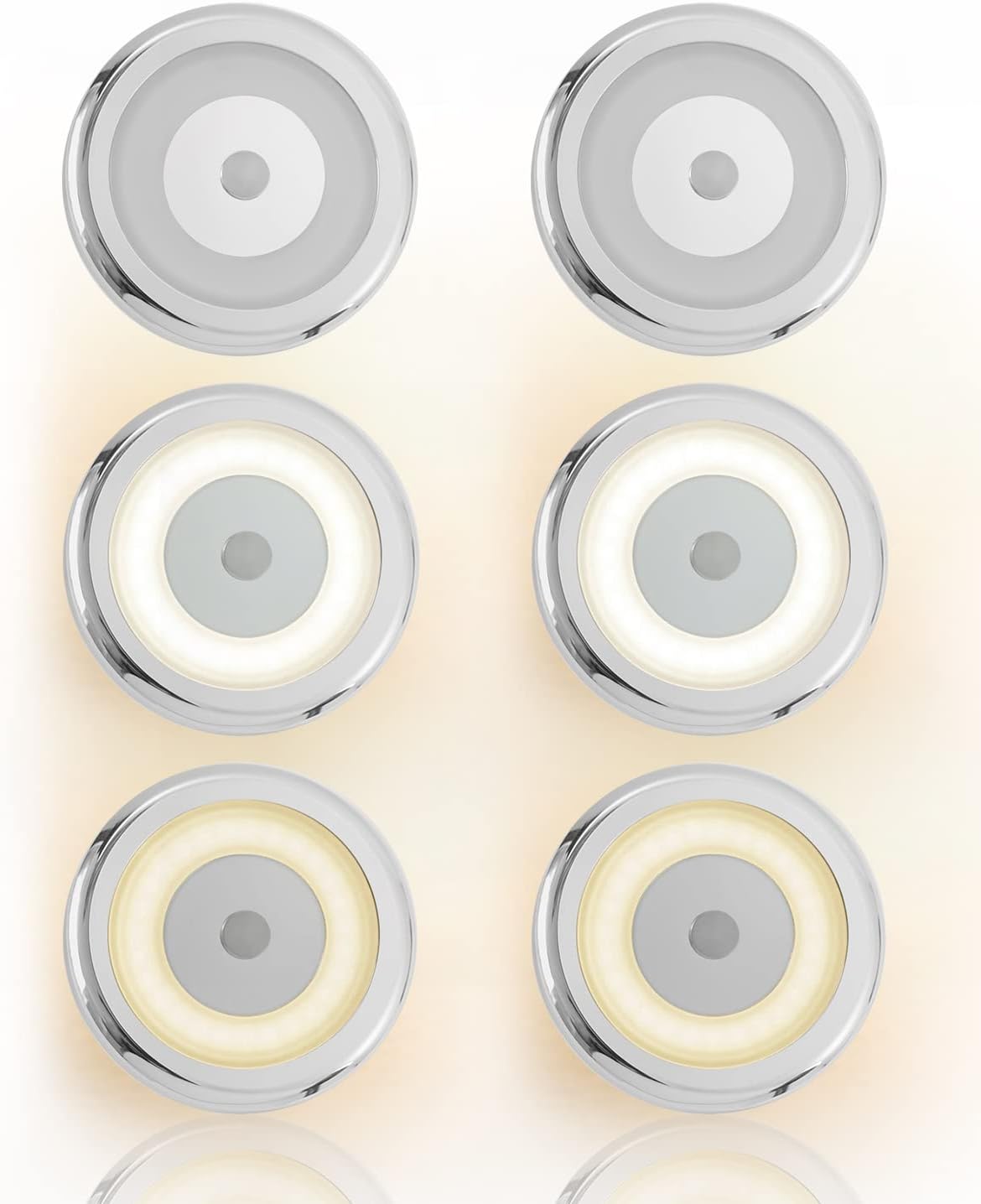 THALASSA RV Boat Touch Ceiling LED Light - Genuine Marine DC 12V 3W 2800K Soft White, Small Base, Tap Light, Stepless Dimmable, Surface Mount and Hidden Fasteners Design