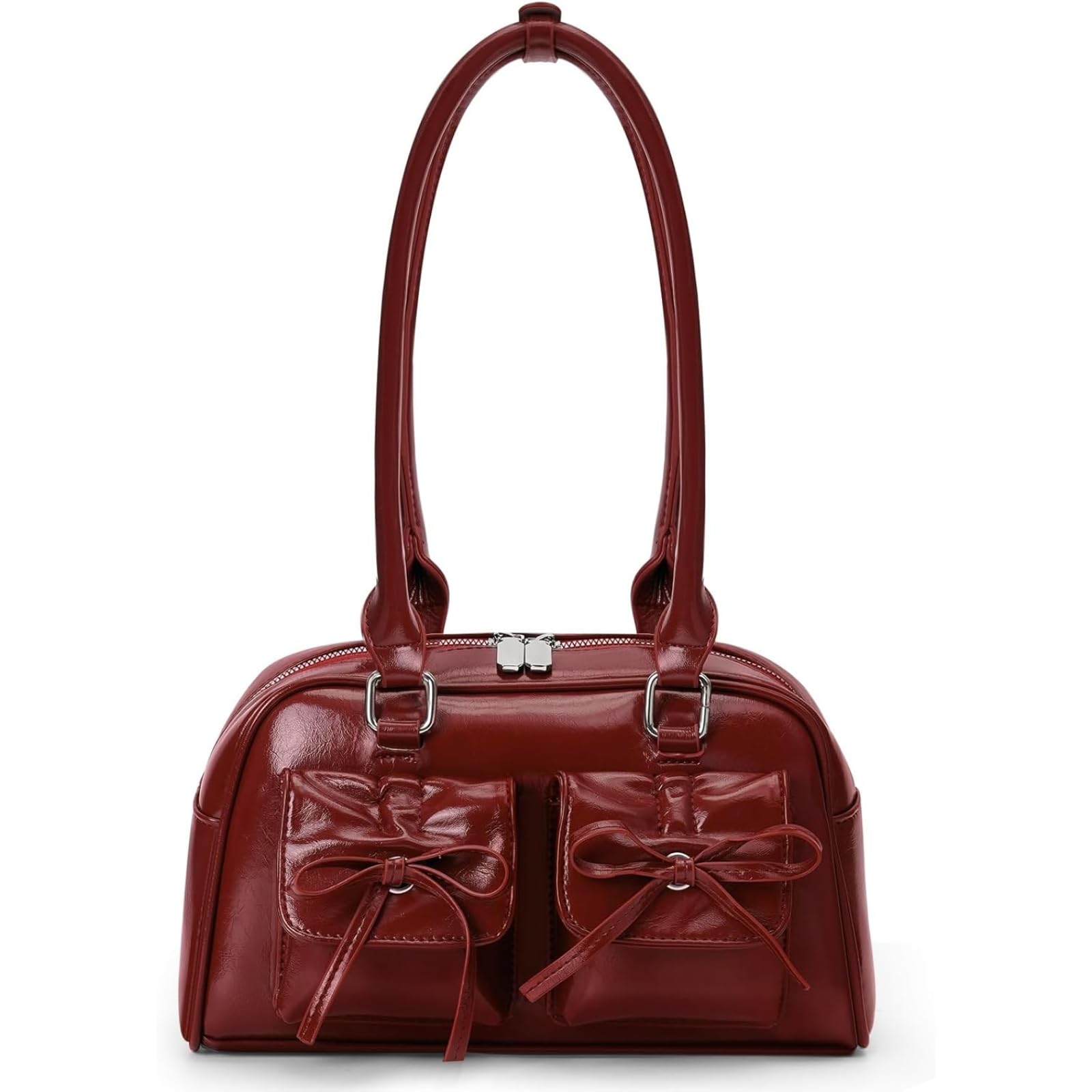Bolso de mano retro de mariposa para mujer, de piel sintética, con asa para axilas, bolso de hombro Y2K