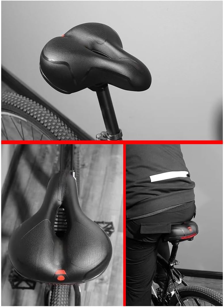 Bike Seat Cushion for Merida Silex 6000 2020, Wide Bicycle Saddle with Dual Spring Balls, Ventilated Center Groove, Replacement Bike Seat for Most Bikes