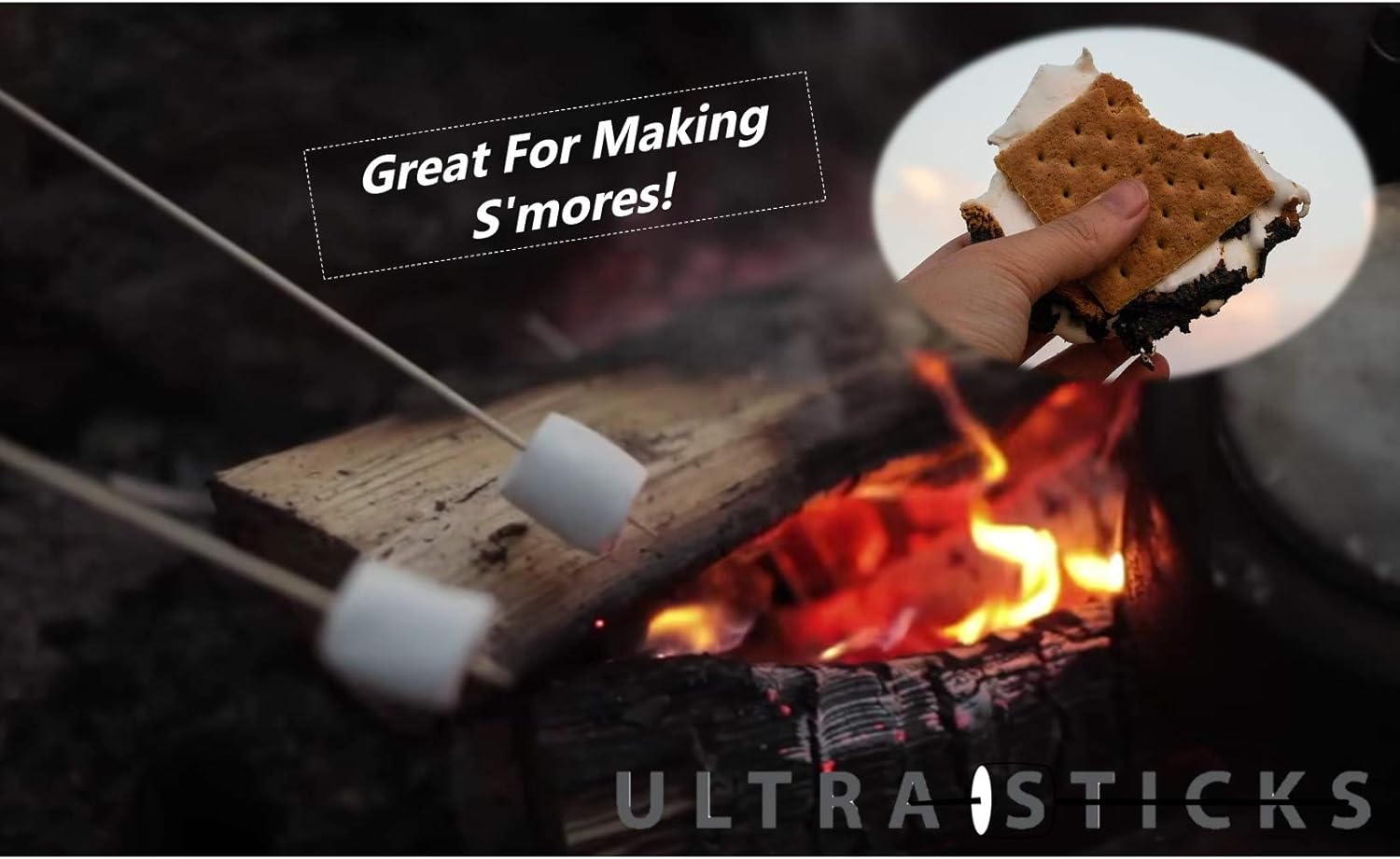 CJ ULTRA Bamboo Marshmallow S'Mores Roasting Sticks 36 Inch 5mm Thick Extra Long Heavy Duty Wooden Skewers 130 Pieces. Barbecue Fork for Hot Dog Kebab [Variations] (Single Pack, Natural Bamboo) : Garden & Outdoor