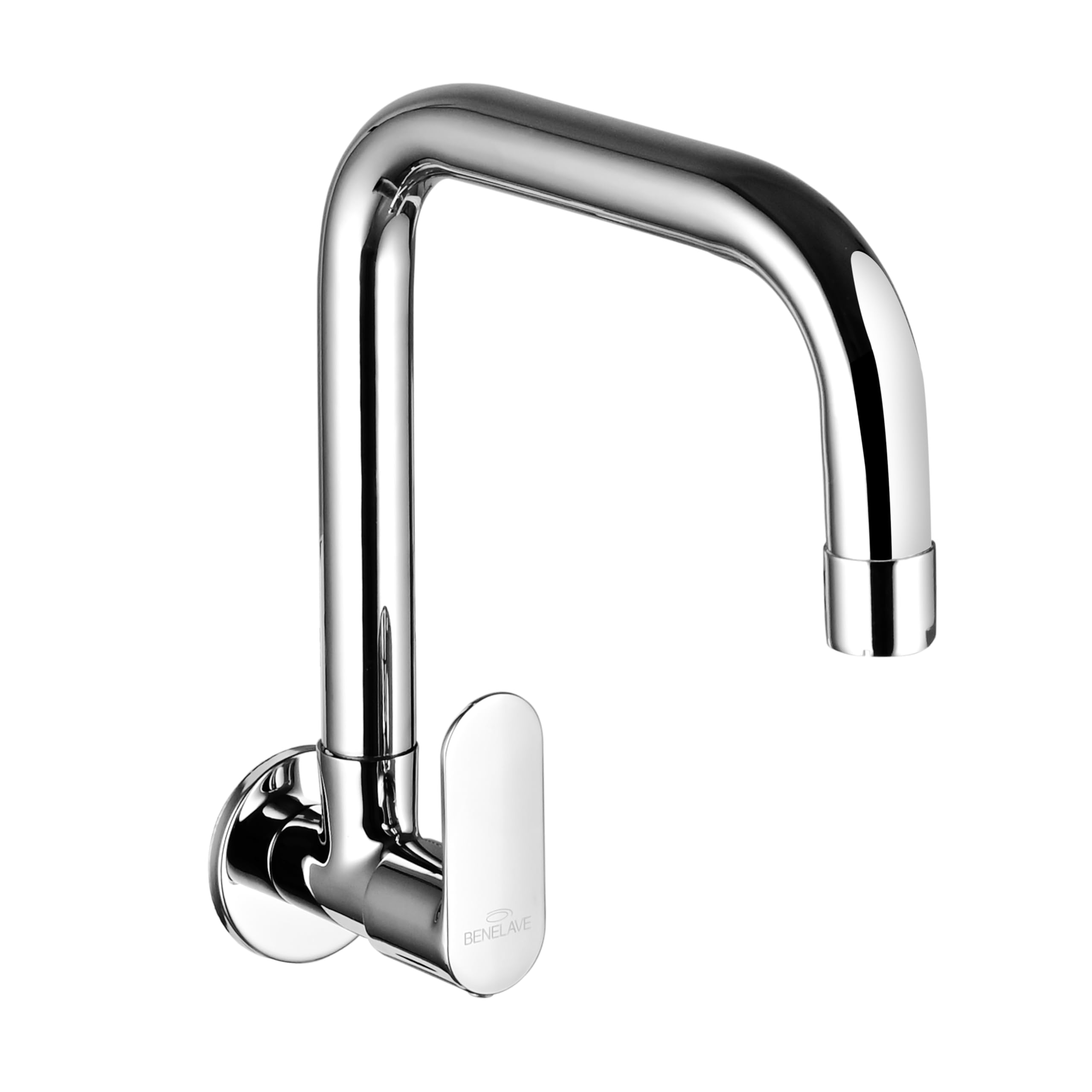 Benelave by Hindware Sink Tap with Raised J-Spout for Kitchen | Made of Brass | Mirror-Like Chrome Polish Finish | Better Reach | Wall Mount Installation | Volga Range | 7-Year Manufacturer Warranty (B0DH8CXMY9) Amazon Price History, Amazon Price Tracker
