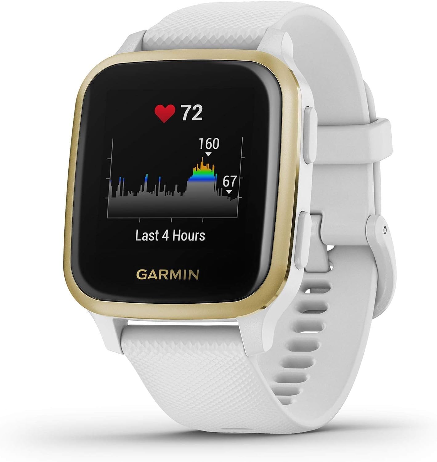 Garmin Venu Sq, Smartwatch GPS Sport con Monitoraggio della Salute e Garmin Pay, Bianco (Bianco/Oro)