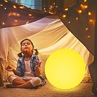 Vista 1 de Luz LED de globo de 16 pulgadas, luz de bola brillante recargable con control remoto, regulable RGB que cambia de color para niños y adultos, bola