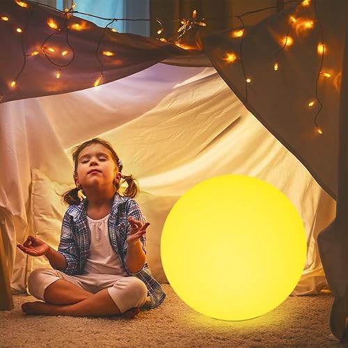 Luz LED de globo de 16 pulgadas, luz de bola brillante recargable con control remoto, regulable RGB que cambia de color para niños y adultos, bola