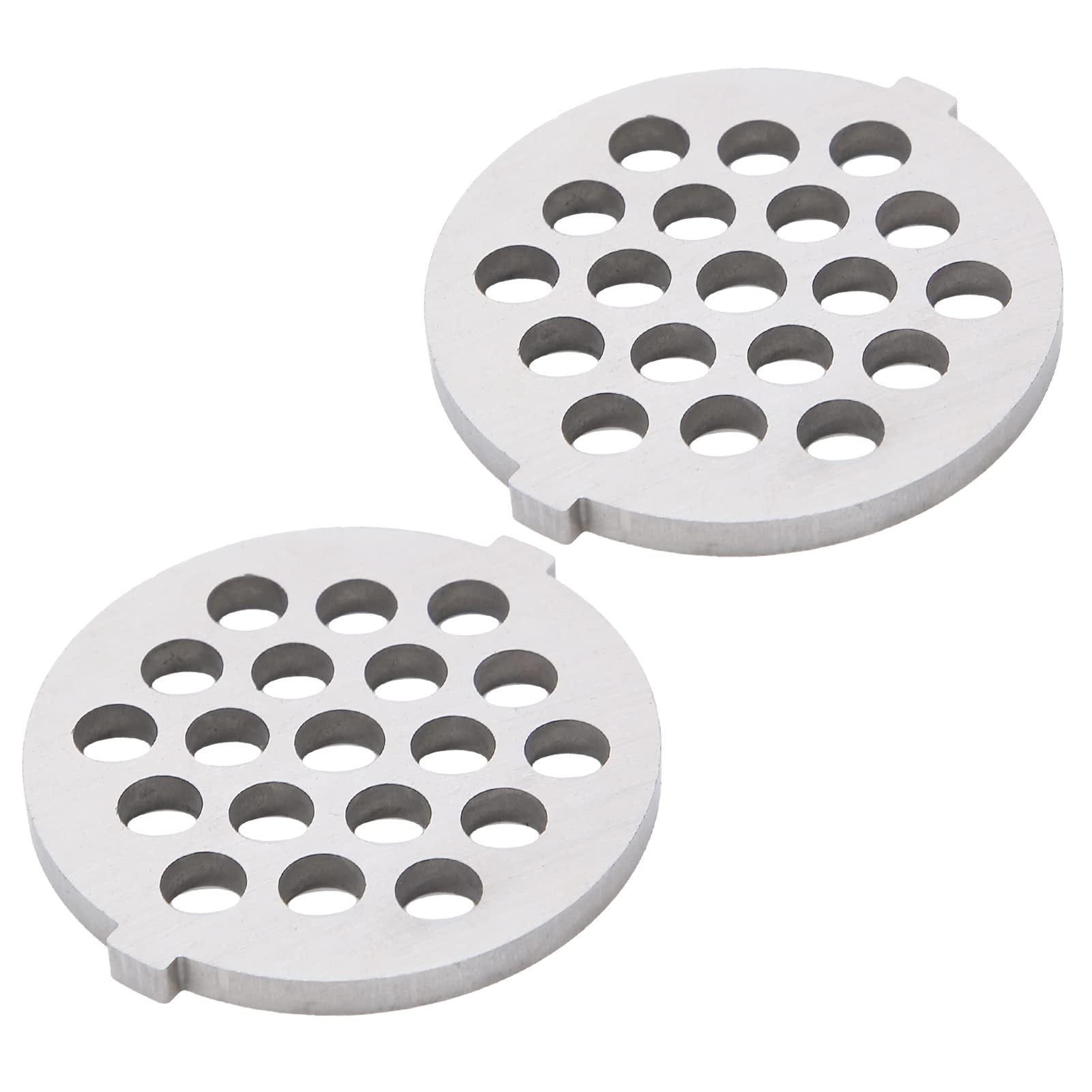 2 piezas de placa para picar carne, de acero inoxidable, discos reemplazables para moler carne de acero inoxidable, discos de picadora, cuchillas de placa de agujero redondo para amoladora tipo 5# B 7