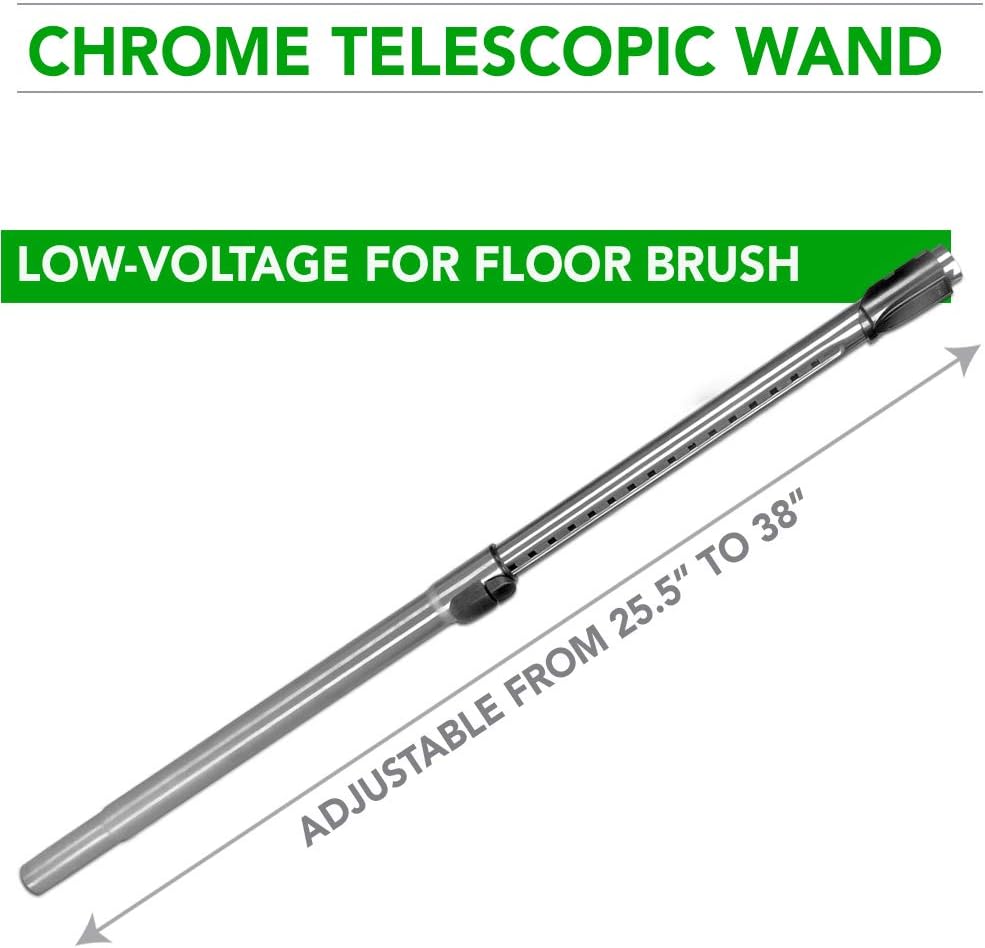 OVO Central Vacuum Deluxe, 30/35/40/50ft ON/Off Switch Control Low-Voltage Hose, 12’’ Premium Floor Brush, Cleaning Tools and Easy Storage Accessories, for Hard Surfaces, Kit A 30', Black