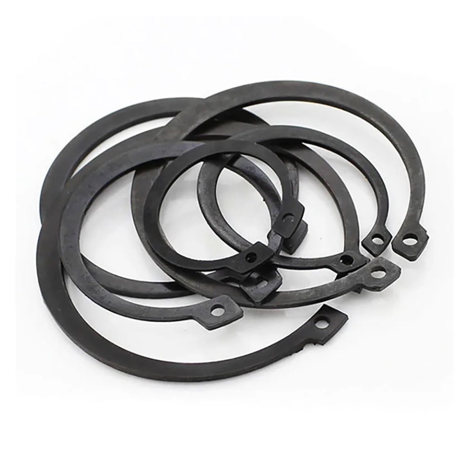 Anillo de retención a presión con clips en forma de C for orificio, arandela de acero al manganeso negra 65, anillo de retención interno del eje, M6-M80(M72)