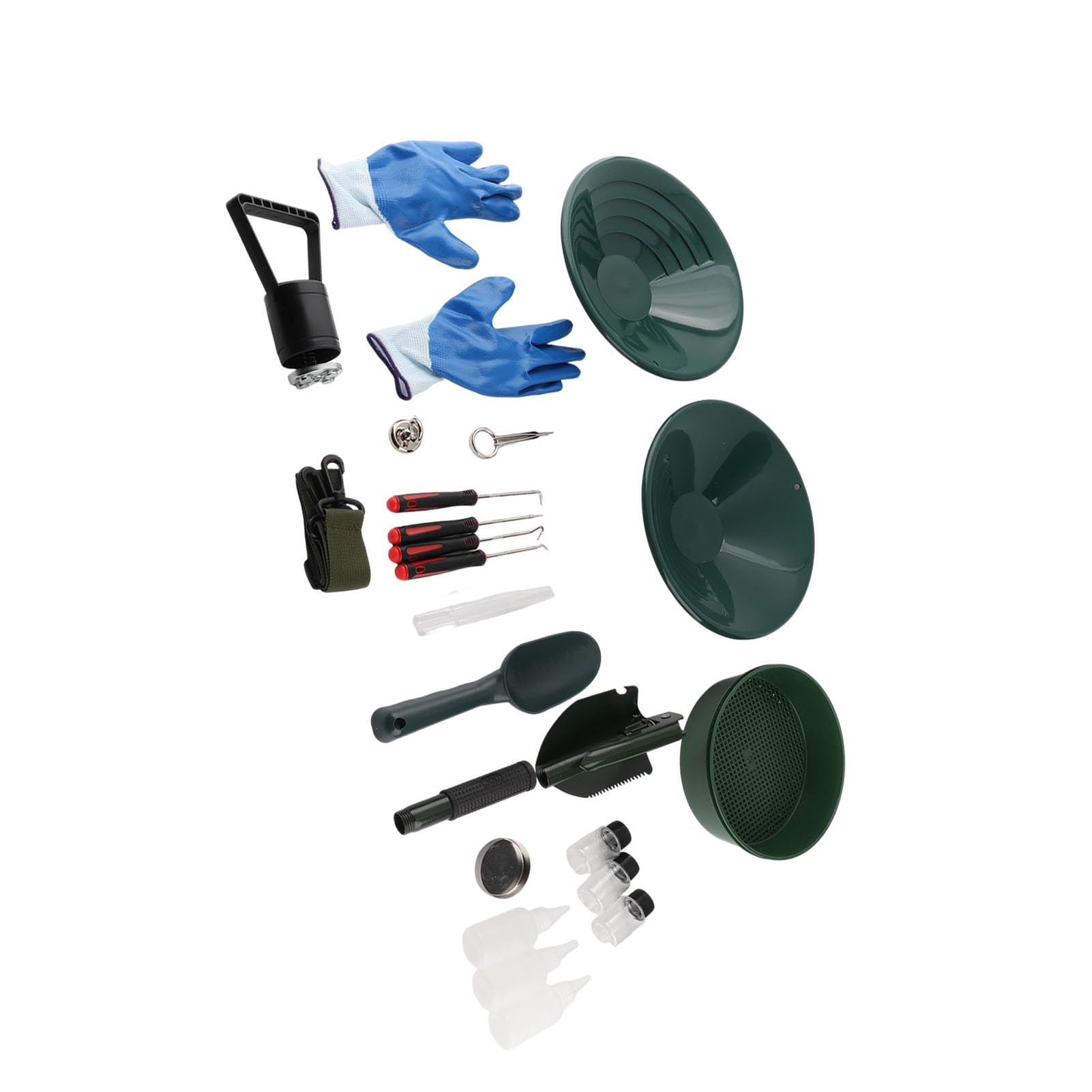 Focket Tragbares Goldwaschrinnen Set, faltbares 127 cm langes Goldschürfgerät aus Aluminiumlegierung für die Goldsuche, Goldwaschwerkzeuge, Goldschürf- und Goldschürf Set