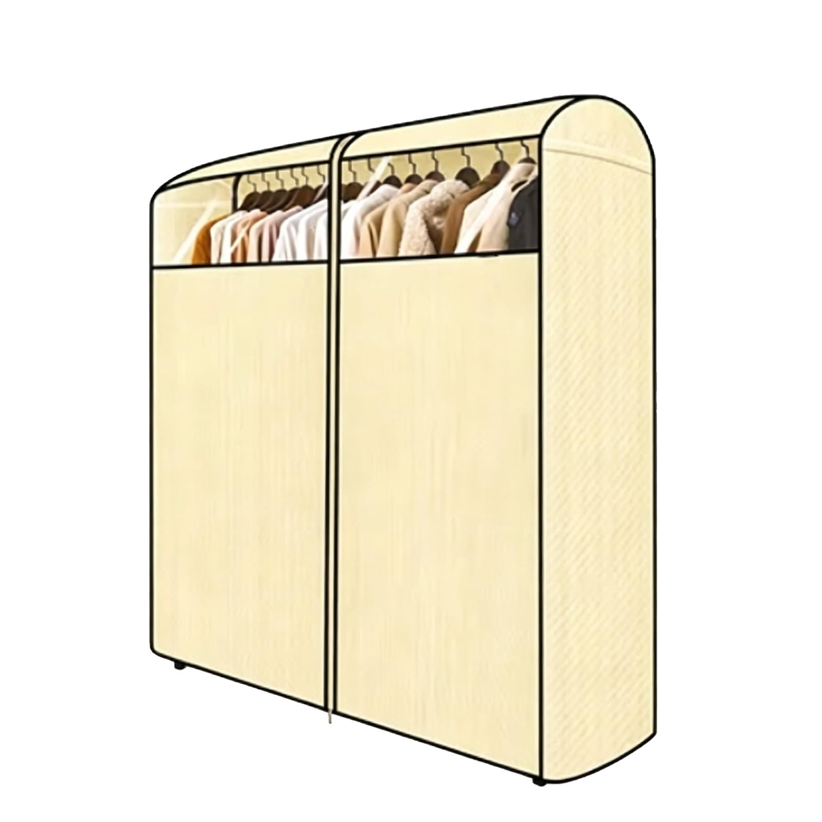 Fundas Ropa, Bolsas para Guardar Ropa Colgada Tejido No Tejido con Algodón Ventana Transparente, Ideal Guardar Chaquetas, Abrigos Mucho Más(90 * 52 * 150cm/35 * 20 * 60in)