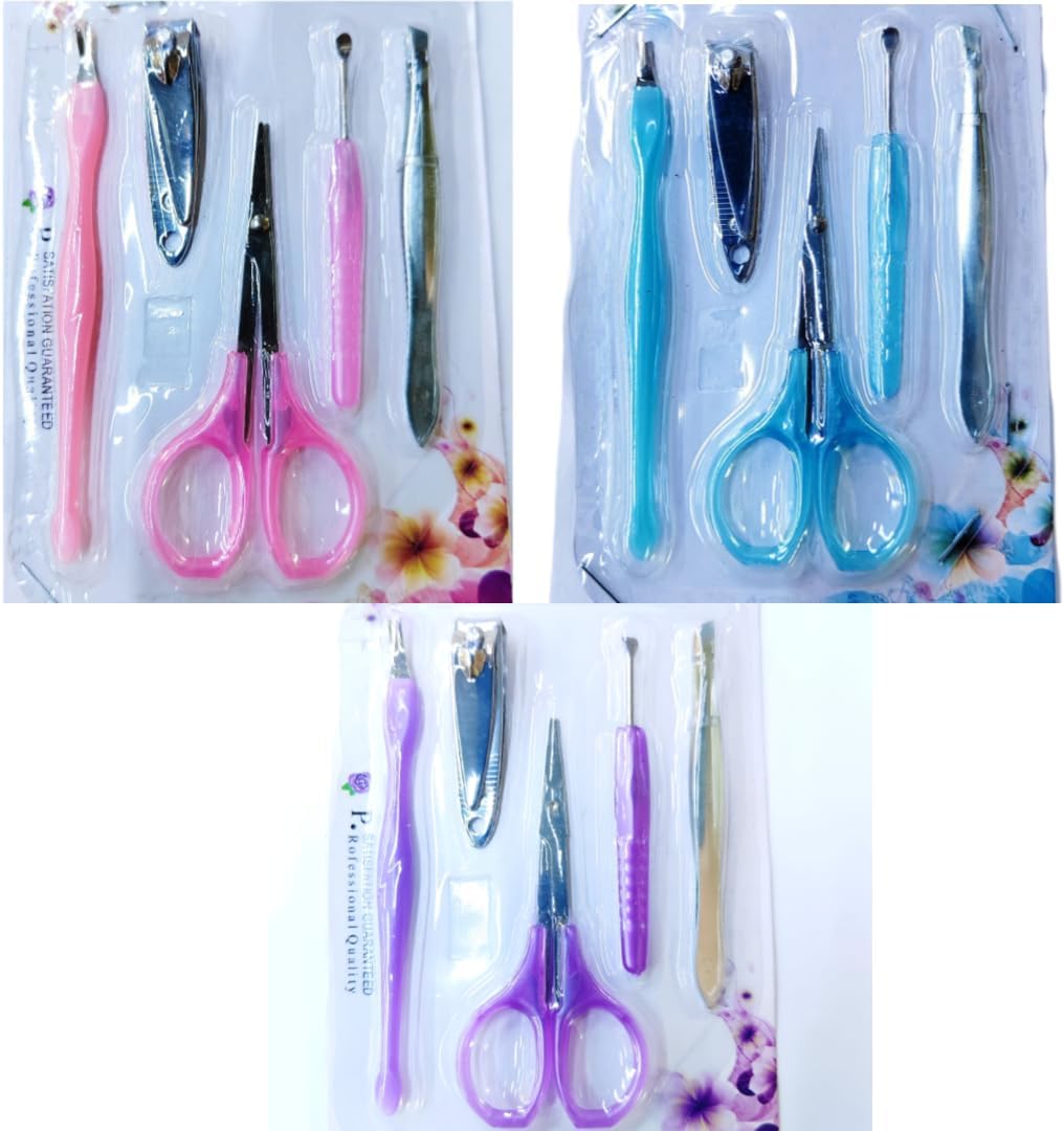 ALISSA 2Pack Manicure Set Grooming Kit Form Travel Saloon And Home Use Manicure Set for Women & Girls(5Pcs/Pack)