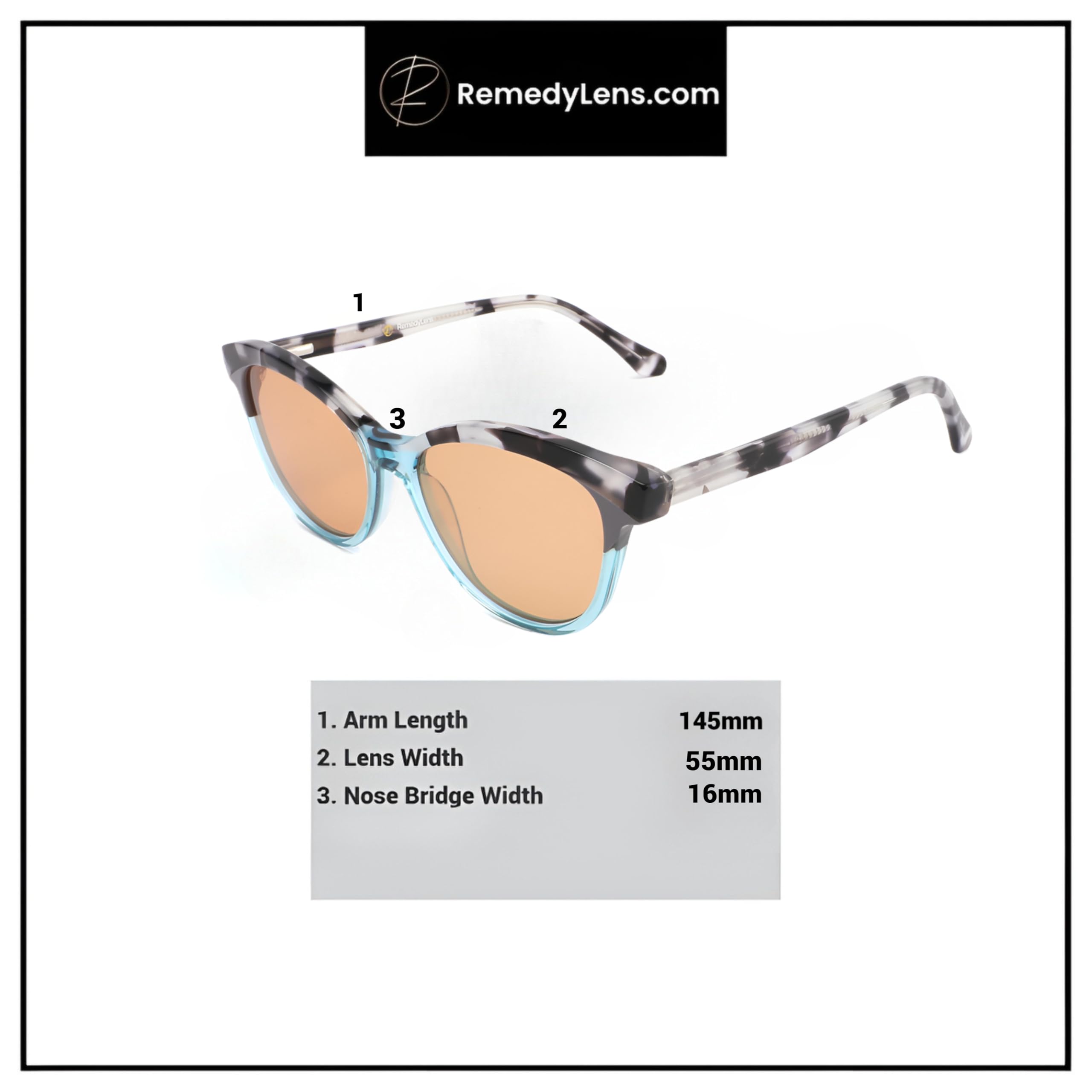 Tate Luxury FL-41 - Occhiali da sole Cat-Eye, montatura in acetato, tartaruga e verde acqua, per emicrania e sensibilità alla luce