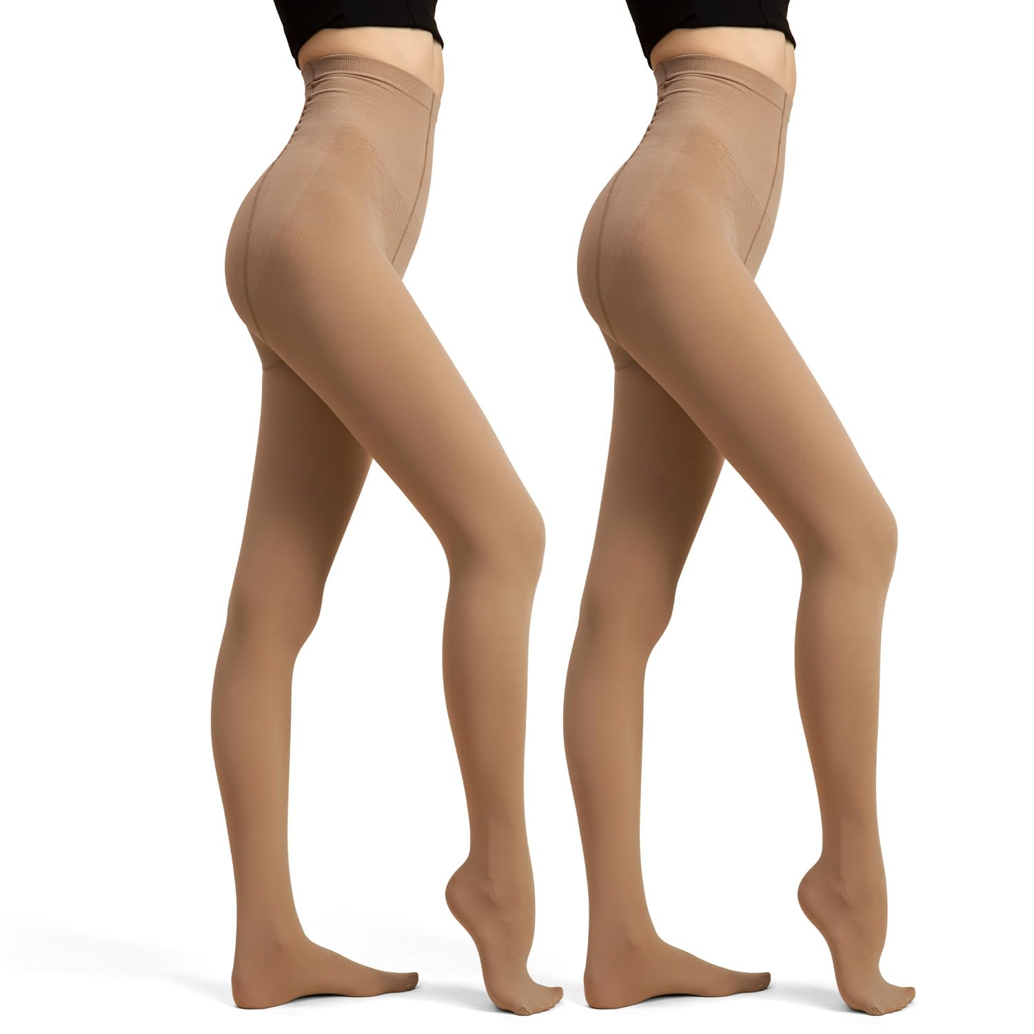 Collant Donna Opaco 480D – 2 Paia – Vita Alta Con Top Di Controllo – Velluto Morbidissimo – Effetto Modellante