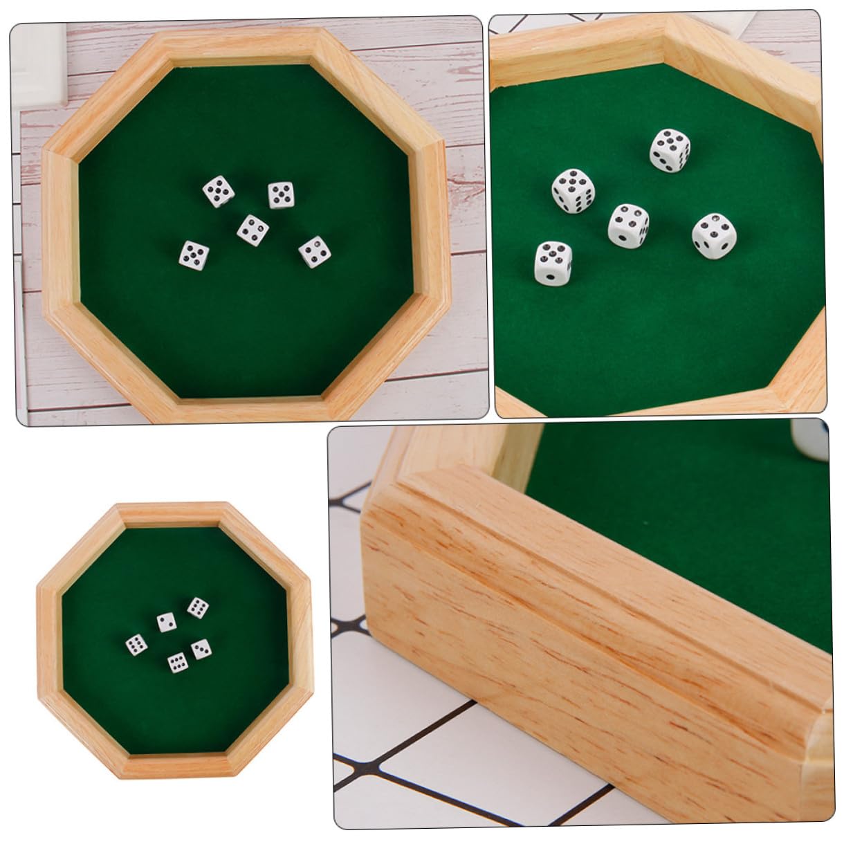 WOONEKY Jeux de Dés de Bar en Bois Vert Célébration Halloween pour Soirées