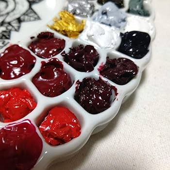 ヒグチユウコ×ホルベイン 絵具皿108色仕切 眼花 パレット 陶製 ヒグチユウコ 絵具皿 108色仕切 眼花