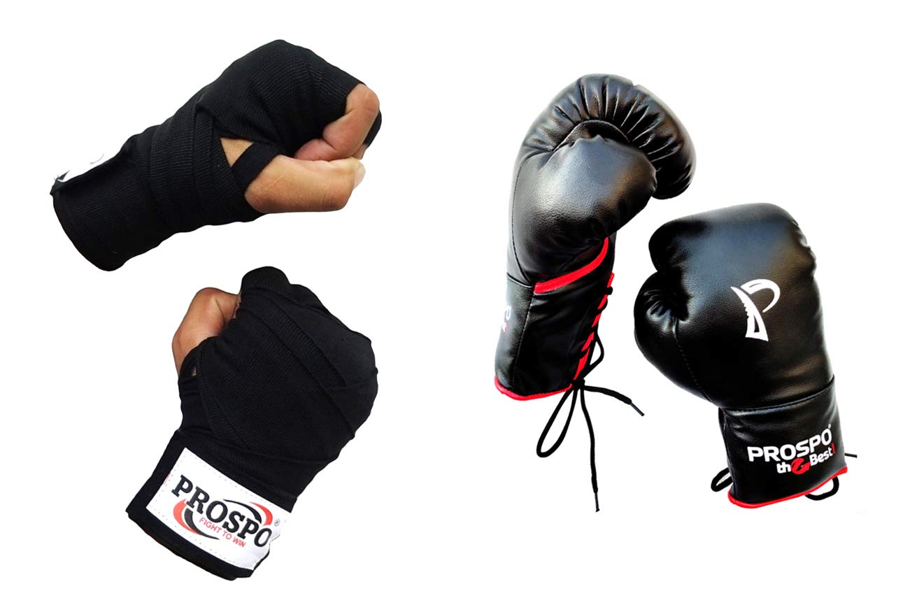 Prospo Boxing Gloves for Men, Boxing Kit, Hand Wraps for Boxing, Boxing Gloves for Kids, Handwraps, Traditional Boxing Gloves with Laces, Gloves and Handwrap Combo (12oz, Black) (B08Z7QCN8P) Amazon Price History, Amazon Price Tracker