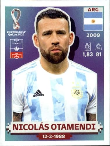 2022 Panini World Cup Qatar Sticker ARG7 Nicolas Otamendi Group C Argentina Mini Sticker Trading Card