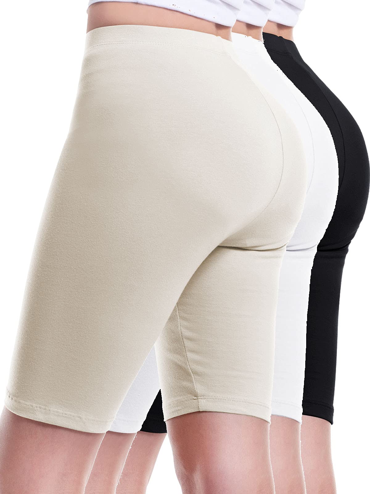 Design by Olivia Basic High Waisted Leggings for Women - Biker Yoga Shorts & Full Length Women's Leggings