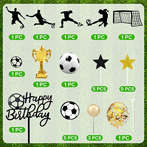 28 PCS Soccer Cake Topper Soccer Ball Player Cake Decorations for Soccer Birthday Party Sport Party Supplies - Image 3