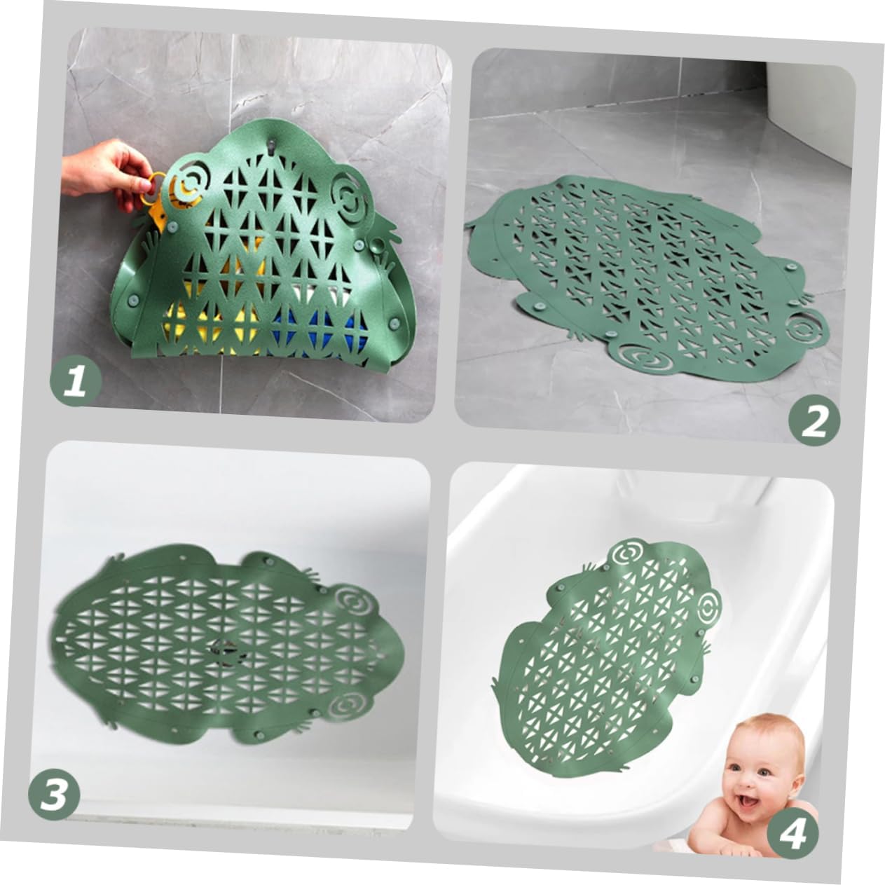 Cartoon Animal Non-Slip Bathtub Mat for Boy Girl Shower Pad with Suction Cups Safe and Bath Mat for Boy Girl Special Occasions
