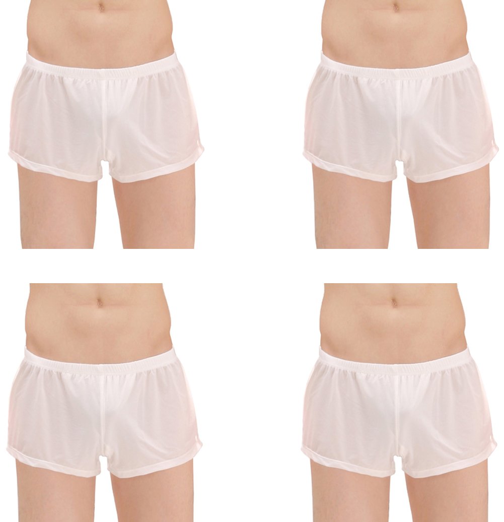 Men's Ice Silk Fashion Ultra-Thin Boxer Briefs 1-4 Pack Underwear Trunk