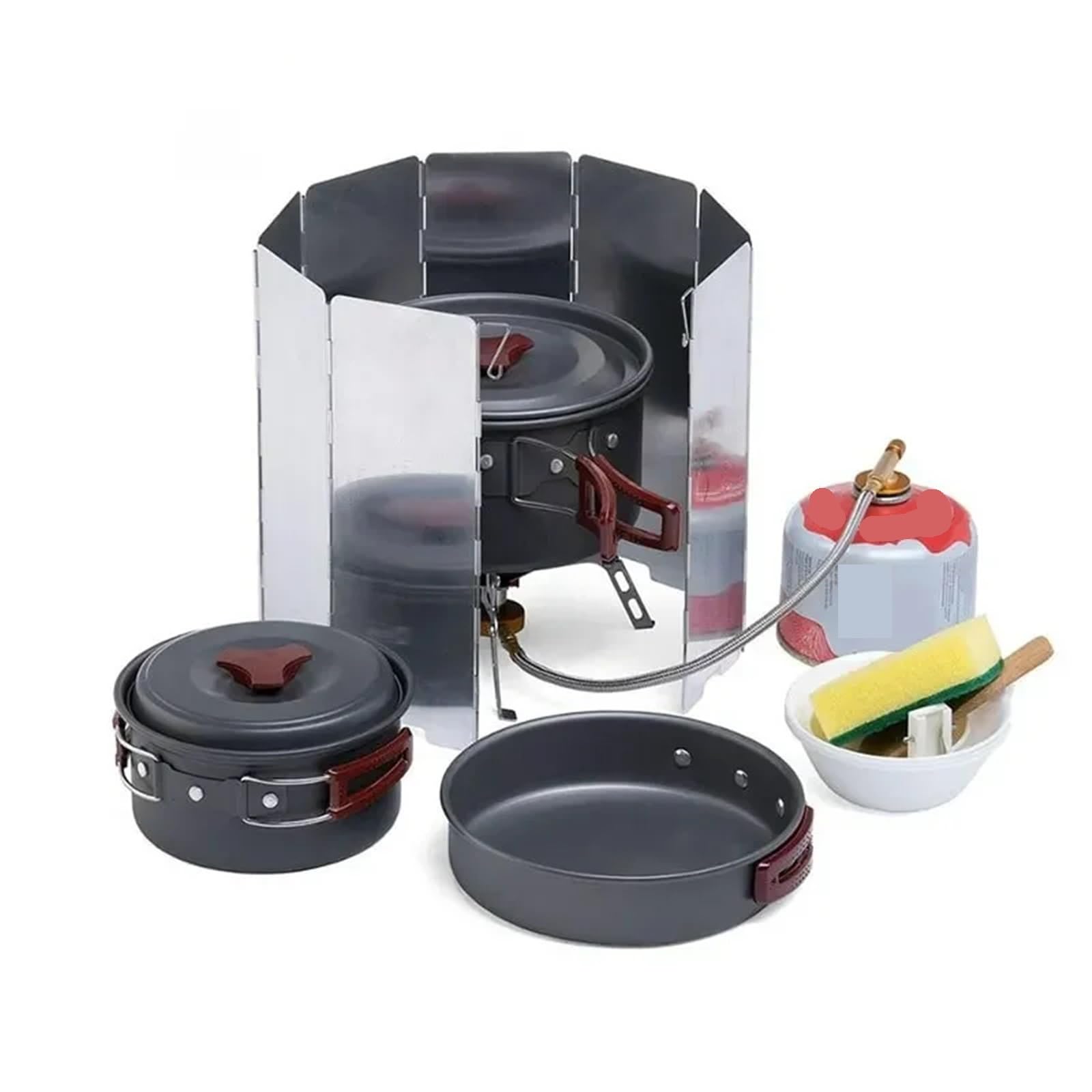 Parabrezza for fornello da campeggio in lega di alluminio | Campeggio all'aperto: protezione antivento pieghevole in alluminio for fornello a gas(10 Plates)