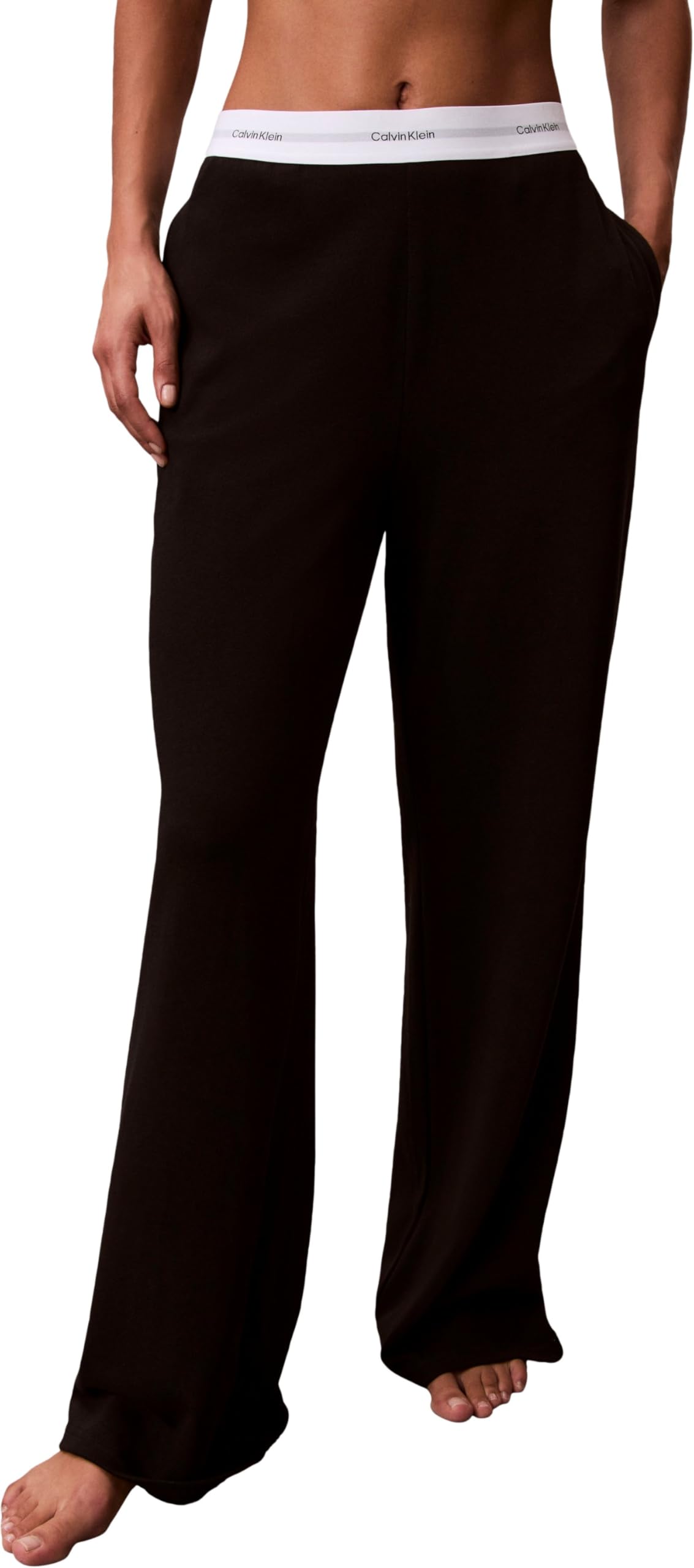 Calvin Klein Damen Pyjamahose Logo Jersey mit Logobung