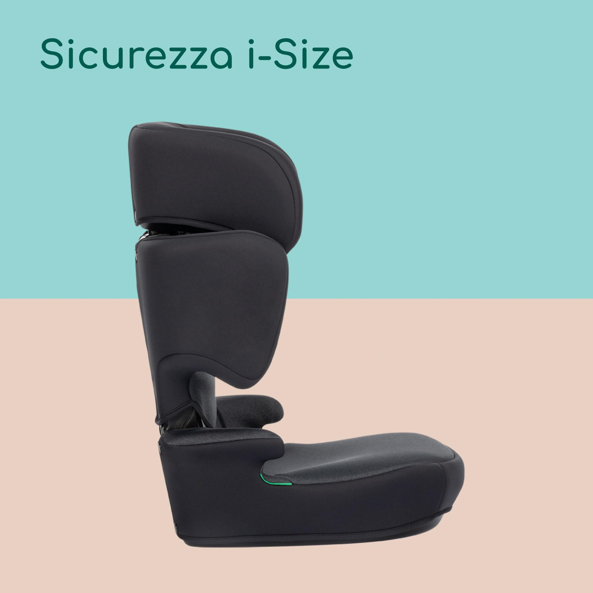 Bebeconfort RoadSafe i-Size, Seggiolino Auto 15-36 kg per Bambini, 3,5-12 anni (100-150 cm), Seggiolino Auto Pieghevole e Portatile da Viaggio (3 kg), 14 Posizioni Poggiatesta, Tinted Black
