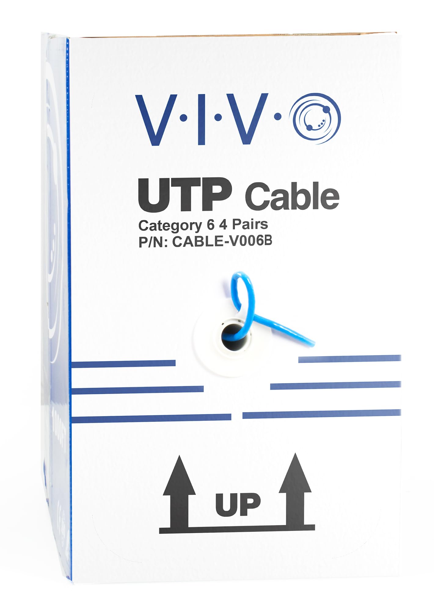 VIVO CABLE-V006B Cat6-Draht, CCA-Ethernet-Kabel, 23 AWG, UTP Pull Box, LAN-Netzwerk, Blau, 152,4 m | CCA Ethernet Kabel, 23 AWG, UTP Pull Box, LAN Netzwerk