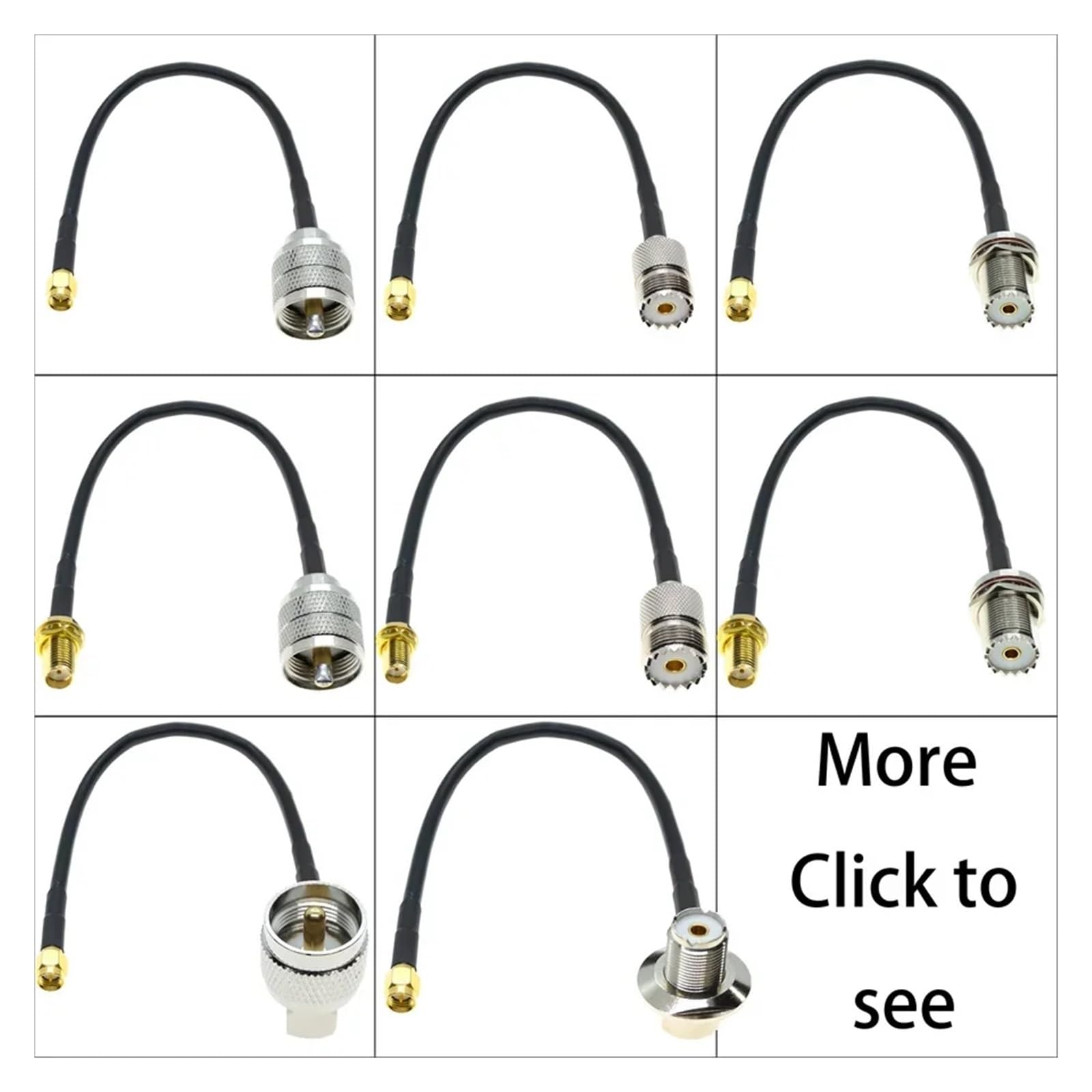 RG58 UHF PL259 SO239 A SMA Maschio Femmina Spina Jack A Crimpare Connettore Coassiale RF Treccia Ponticello Antenna Cavo Di Estensione(TYPE F,10M)