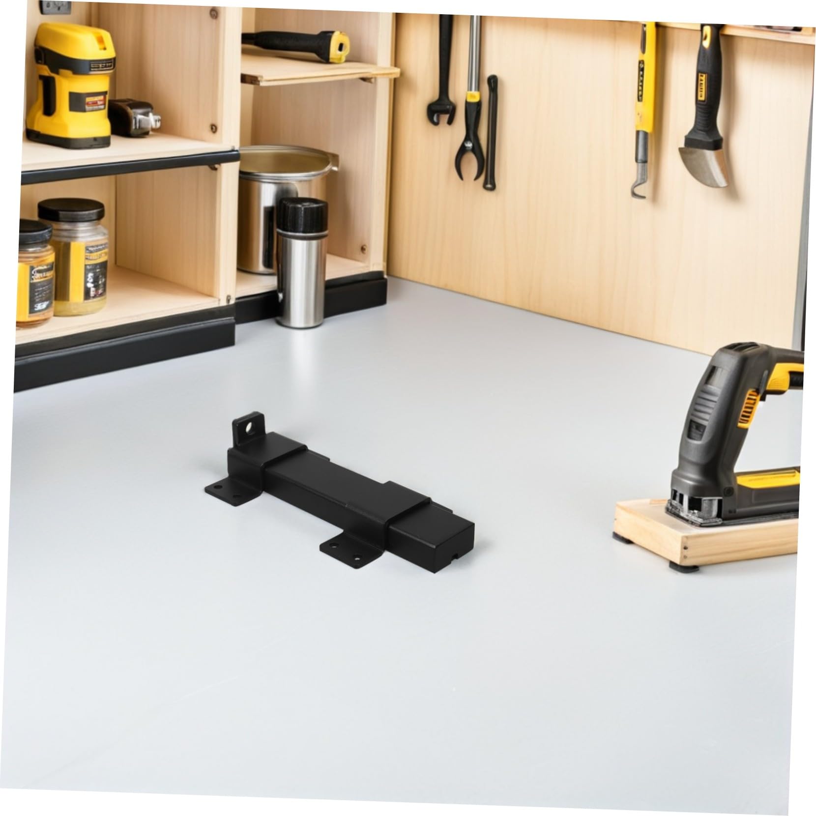 Tofficu Chiusura della porta pesante per porta regolabile chiavistello del cancello di sicurezza diapositiva pesante di rinforzo domestico Shed Latch Nero